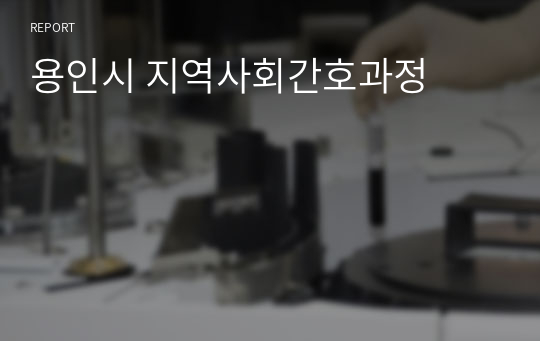 용인시 지역사회간호과정