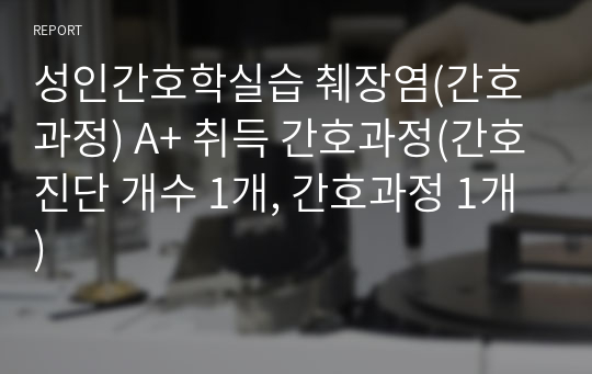 성인간호학실습 췌장염(간호과정) A+ 취득 간호과정(간호진단 개수 1개, 간호과정 1개)