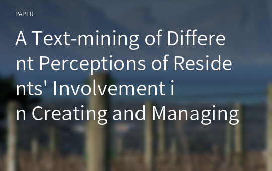 A Text-mining of Different Perceptions of Residents&#039; Involvement in Creating and Managing Community Gardens