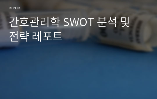 간호관리학 SWOT 분석 및 전략 레포트