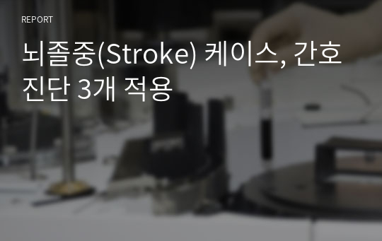 뇌졸중(Stroke) 케이스, 간호진단 3개 적용