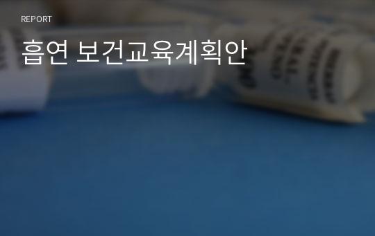 흡연 보건교육계획안