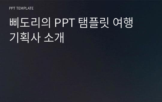 삐도리의 PPT 탬플릿 여행 기획사 소개