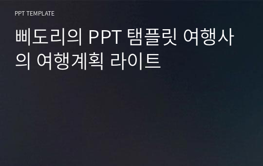 삐도리의 PPT 탬플릿 여행사의 여행계획 라이트