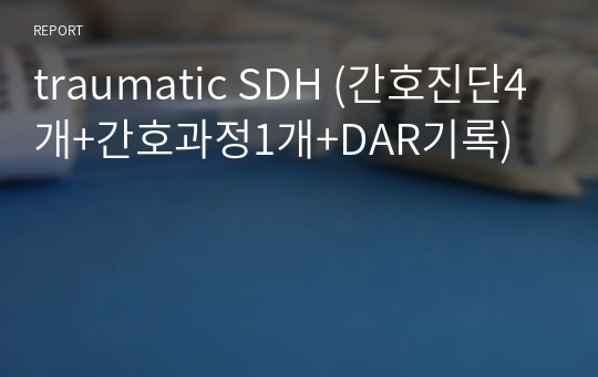 traumatic SDH (간호진단4개+간호과정1개+DAR기록)