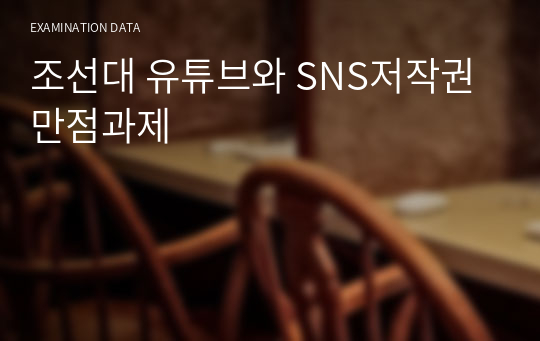 조선대 유튜브와 SNS저작권 만점과제