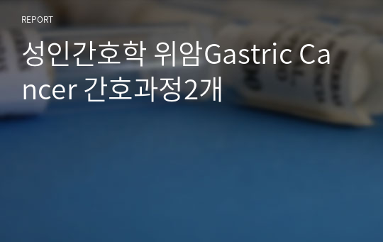 성인간호학 위암Gastric Cancer 간호과정2개