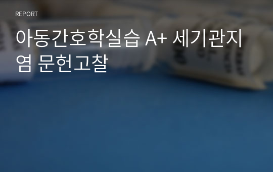 아동간호학실습 A+ 세기관지염 문헌고찰