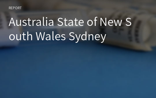 Australia State of New South Wales Sydney