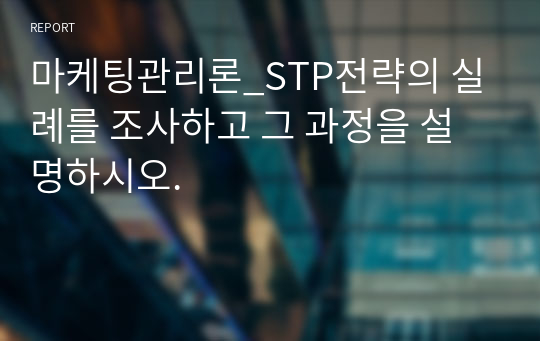 마케팅관리론_STP전략의 실례를 조사하고 그 과정을 설명하시오.