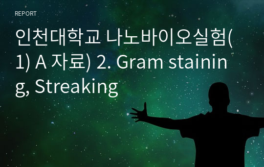 인천대학교 나노바이오실험(1) A 자료) 2. Gram staining, Streaking