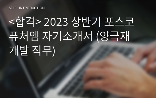 &lt;합격&gt; 2023 상반기 포스코퓨처엠 자기소개서 (양극재 개발 직무)