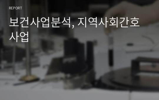 보건사업분석, 지역사회간호사업