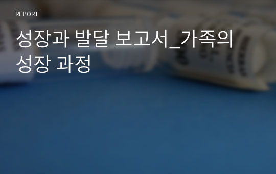 성장과 발달 보고서_가족의 성장 과정