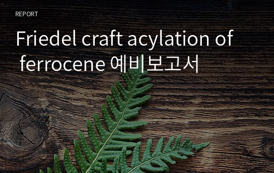 Friedel craft acylation of ferrocene 예비보고서