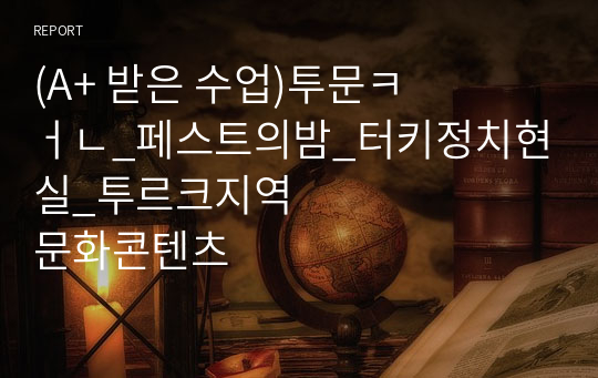 (A+ 받은 수업)투문컨_페스트의밤_터키정치현실_투르크지역문화콘텐츠(2)_중간고사 대체 과제