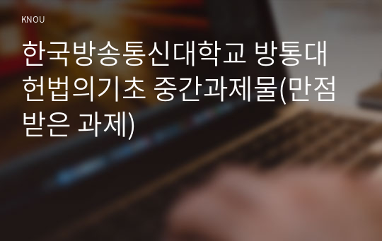 한국방송통신대학교 방통대 헌법의기초 중간과제물(만점 받은 과제)