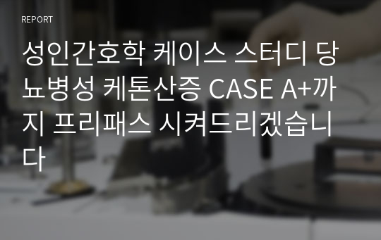 성인간호학 케이스 스터디 당뇨병성 케톤산증 CASE A+까지 프리패스 시켜드리겠습니다