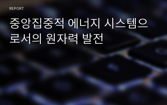 중앙집중적 에너지 시스템으로서의 원자력 발전