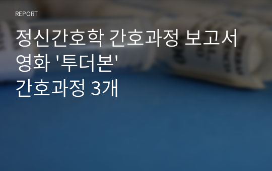 정신간호학 간호과정 보고서 영화 &#039;투더본&#039; 간호과정 3개