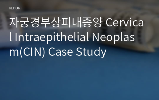 자궁경부상피내종양 Cervical Intraepithelial Neoplasm(CIN) Case Study