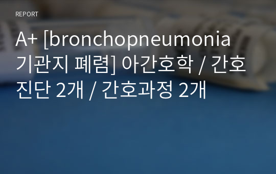 A+ [bronchopneumonia 기관지 폐렴] 아간호학 / 간호진단 2개 / 간호과정 2개