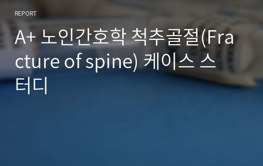 A+ 노인간호학 척추골절(Fracture of spine) 케이스 스터디