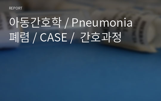 아동간호학 / Pneumonia 폐렴 / CASE /  문헌고찰 / 간호과정