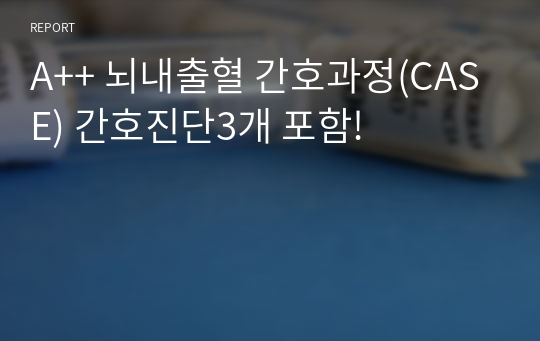 A++ 뇌내출혈 간호과정(CASE) 간호진단3개 포함!