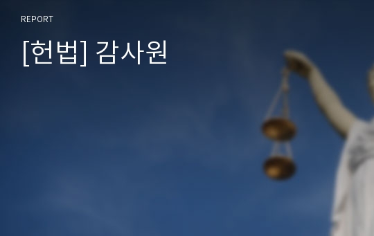 [헌법] 감사원