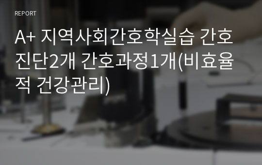 A+ 지역사회간호학실습 간호진단2개 간호과정1개(비효율적 건강관리)