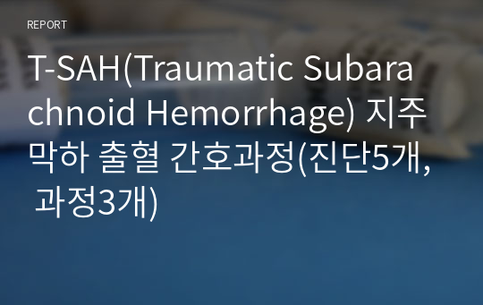 A+ T-SAH(Traumatic Subarachnoid Hemorrhage) 지주막하 출혈 간호과정(진단5개, 과정3개)