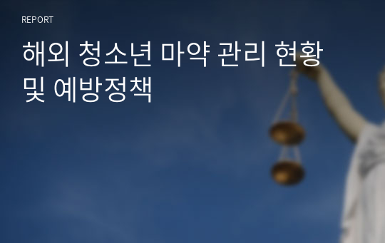 해외 청소년 마약 관리 현황 및 예방정책