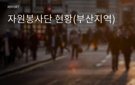 자원봉사단 현황(부산지역)