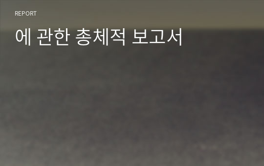 에 관한 총체적 보고서