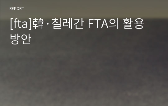 [fta]韓·칠레간 FTA의 활용방안