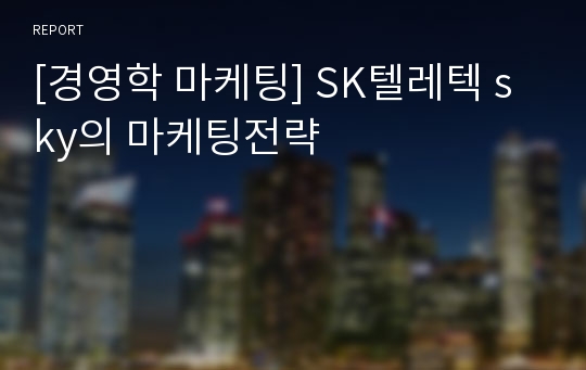 [경영학 마케팅] SK텔레텍 sky의 마케팅전략