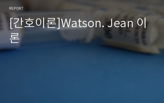 [간호이론]Watson. Jean 이론