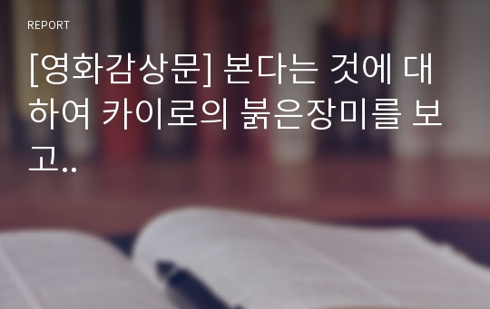 [영화감상문] 본다는 것에 대하여 카이로의 붉은장미를 보고..