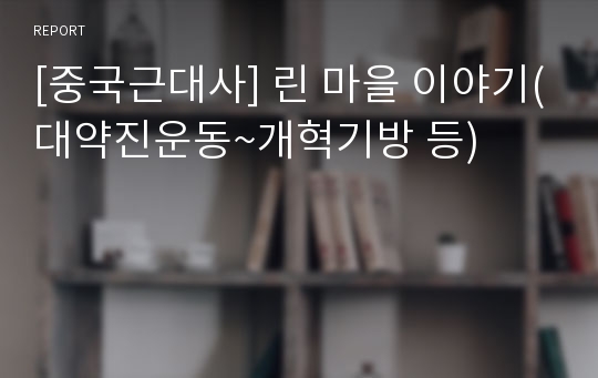 [중국근대사] 린 마을 이야기(대약진운동~개혁기방 등)