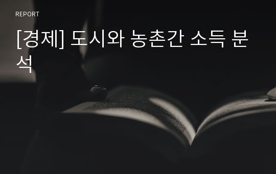 [경제] 도시와 농촌간 소득 분석