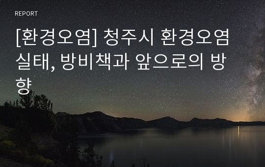 [환경오염] 청주시 환경오염 실태, 방비책과 앞으로의 방향