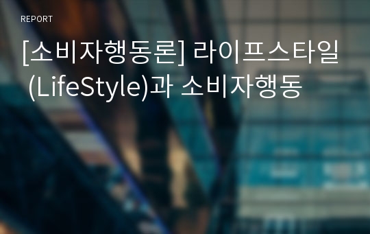 [소비자행동론] 라이프스타일 (LifeStyle)과 소비자행동