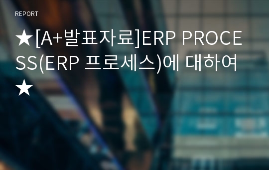 ★[A+발표자료]ERP PROCESS(ERP 프로세스)에 대하여★