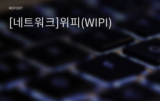 [네트워크]위피(WIPI)