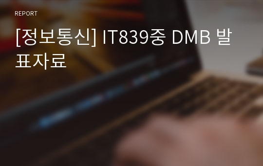 [정보통신] IT839중 DMB 발표자료