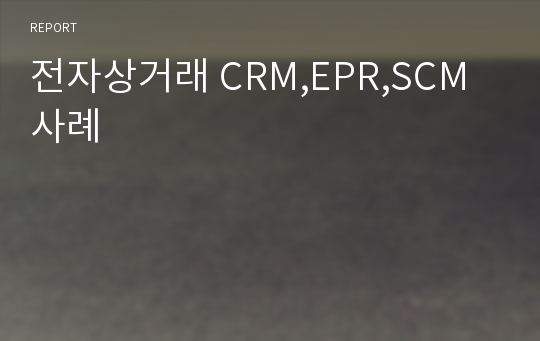 전자상거래 CRM,EPR,SCM 사례