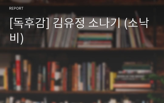 [독후감] 김유정 소나기 (소낙비)