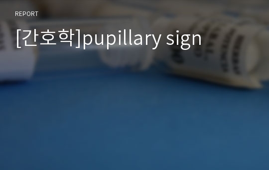 [간호학]pupillary sign