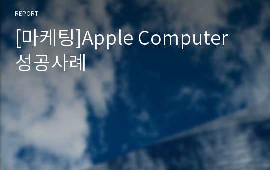 [마케팅]Apple Computer 성공사례